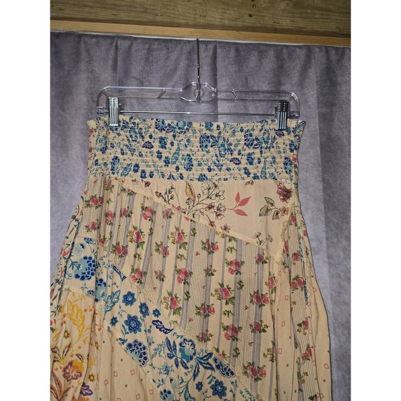 Paani Size M Asymmetric Bohemian Floral Skirt Scraf Hem Patchwork - Picture 4 of 13